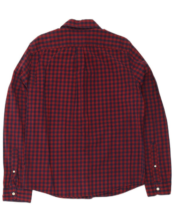 Abercrombie & Fitch Camisa de franela para hombre 2XL Algodón a cuadros rojo