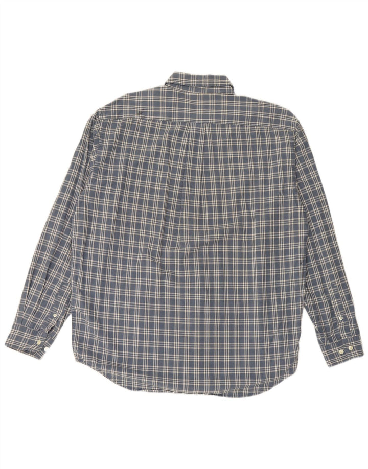 EDDIE BAUER Camisa De Franela Hombre Algodón A Cuadros Azul Medio