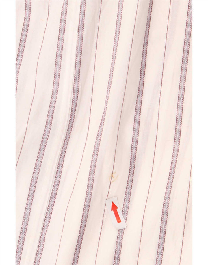 Benetton Jersey De Manga 3/4 Para Mujer UK 40 Small Blanco A Rayas