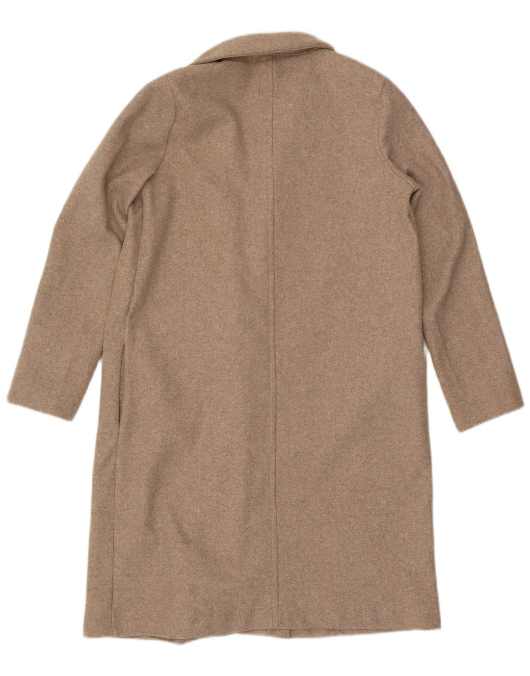 Zara Mujer Abrigo Abierto UK 44 Poliéster Beige Medio