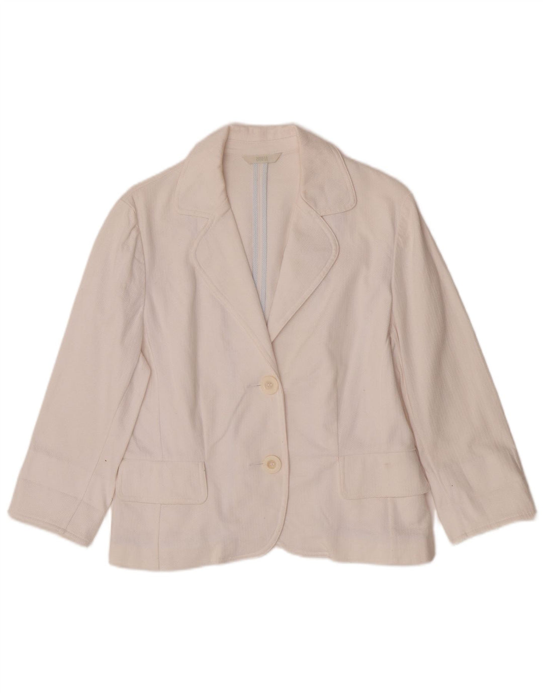 Marks & Spencer Chaqueta tipo blazer con 2 botones y manga 3/4 para mujer UK 40 Medium White