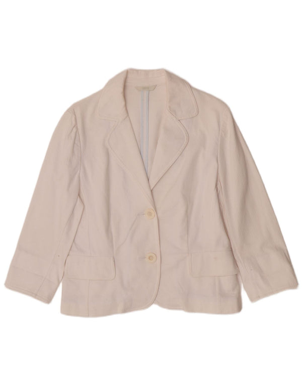 Marks & Spencer Chaqueta tipo blazer con 2 botones y manga 3/4 para mujer UK 40 Medium White