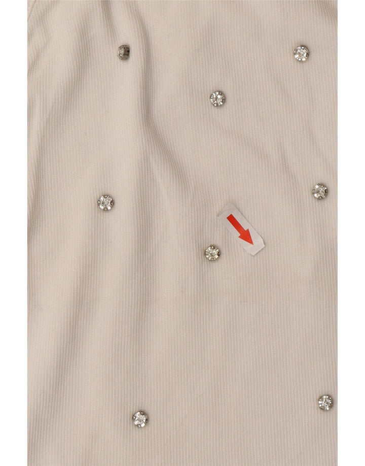 Zara Mujer Crop Halter Top UK 8 Small Blanco