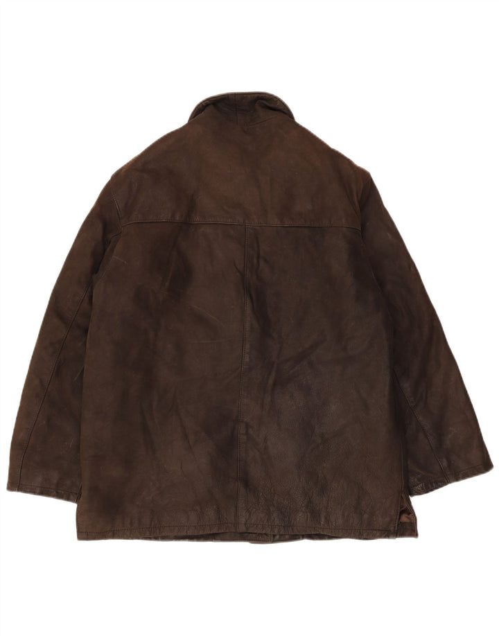 VINTAGE Chaqueta de cuero para mujer EU 44 XL Cuero marrón