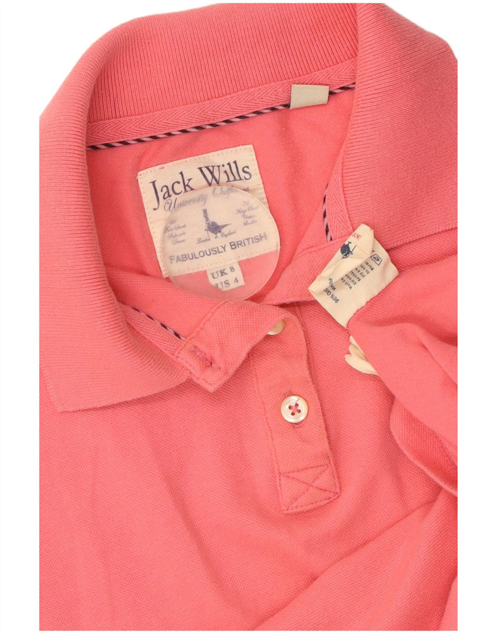 JACK WILLS Polo para mujer UK 8 Small Pink Cotton
