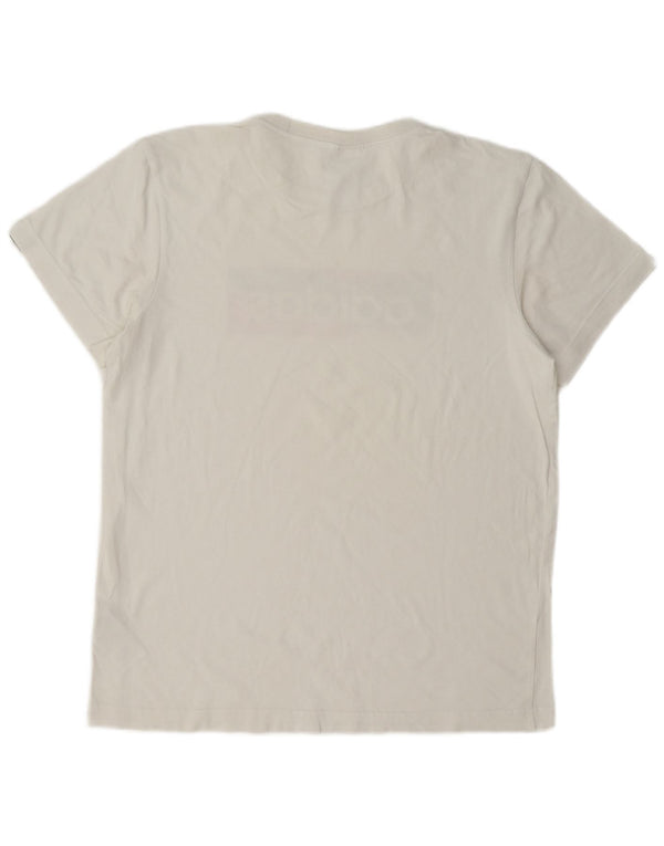 Adidas Camiseta gráfica extragrande para mujer UK 8/10 Small White Cotton