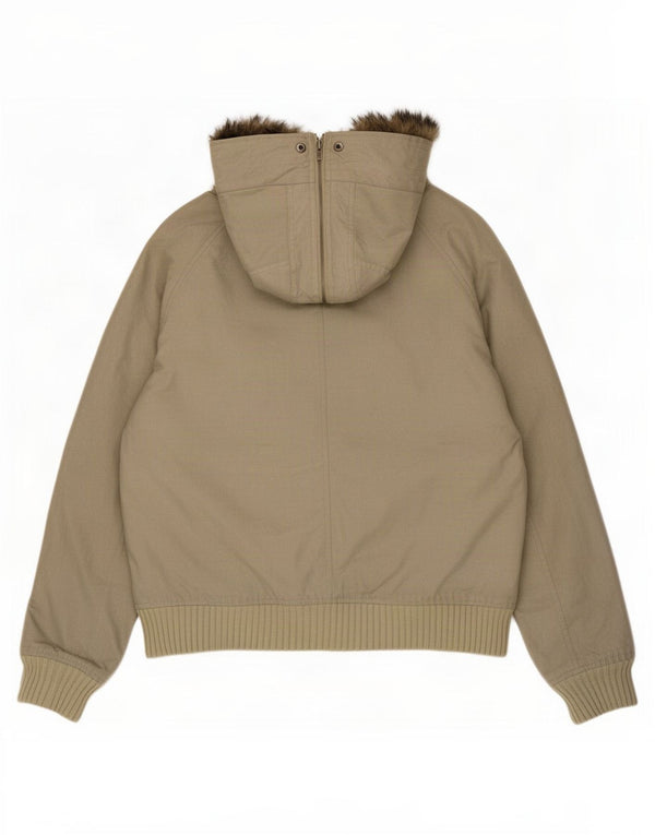 Woolrich Chaqueta bomber con capucha para hombre UK 42 XL Caqui Nylon