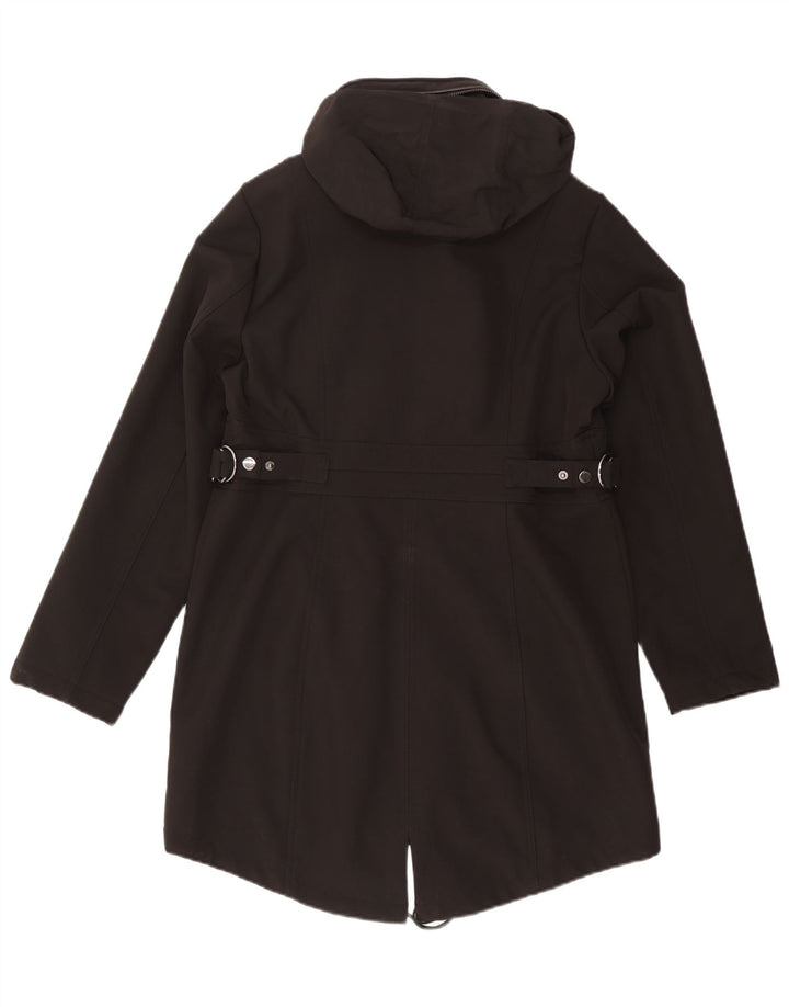 MICHAEL KORS Chaqueta parka con capucha para mujer UK 46 Grande Poliéster negro