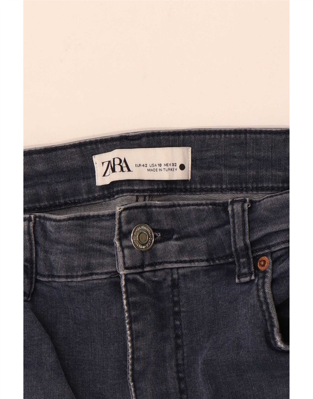 Zara Jeans Slim para Mujer EU 42 Large W32 L28 Azul Marino