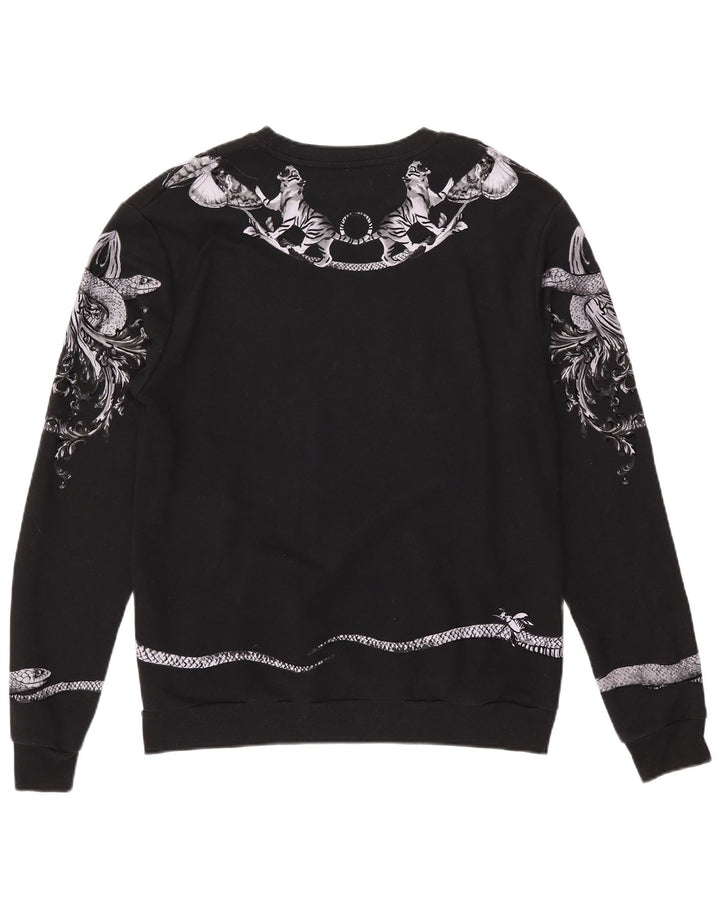 Zara Hombre Sudadera Gráfica Jumper XL Negro Algodón