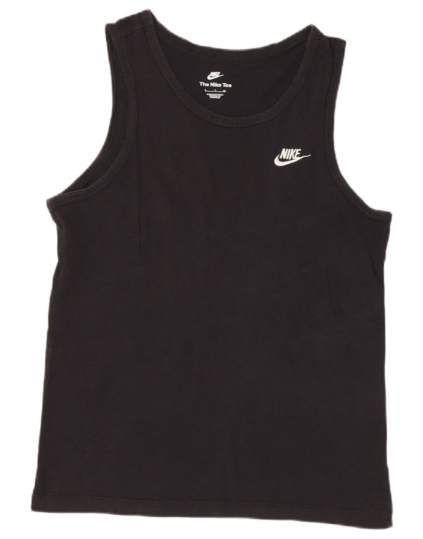 Nike - Camiseta sin mangas para hombre, talla pequeña, algodón negro