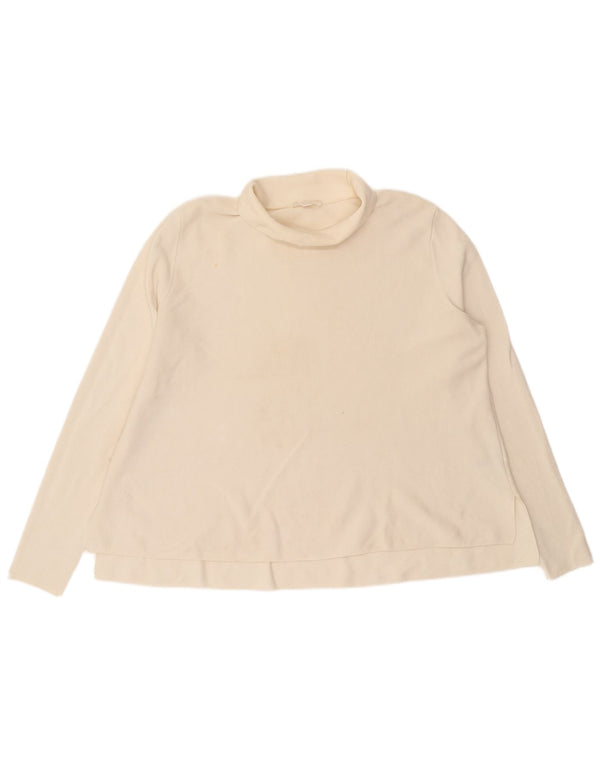 Cos Blusa holgada con cuello vuelto para mujer Reino Unido 14 Mediana de algodón blanco roto