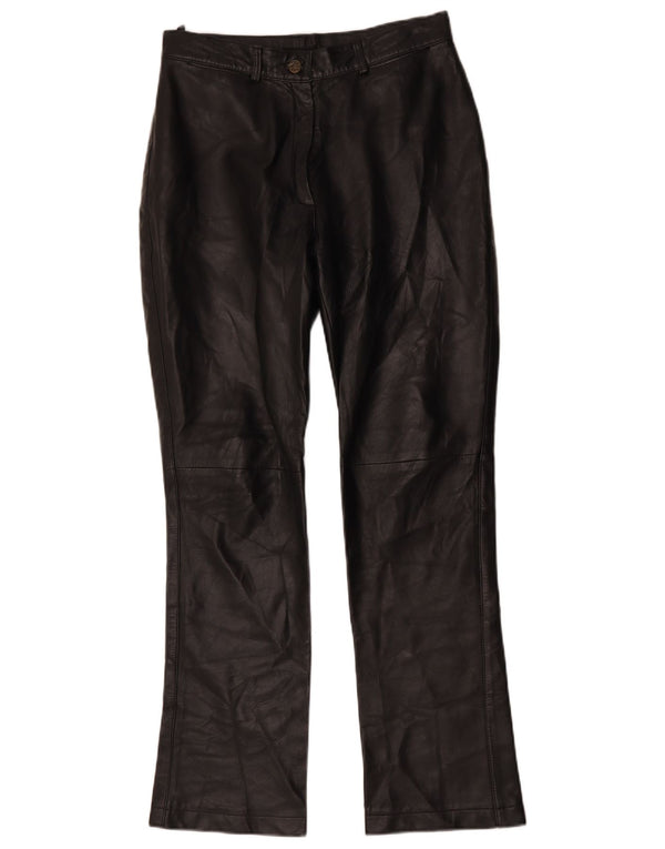Vintage mujer bootcut pantalones de cuero IT 42 Medio W30 L30 Negro