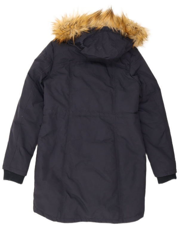 Abrigo acolchado con capucha para mujer Fat Face UK 40 Small Azul marino Nylon