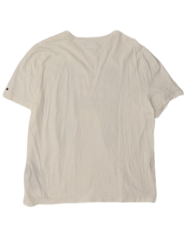 Tommy Hilfiger Camiseta gráfica para hombre Top grande de algodón blanco