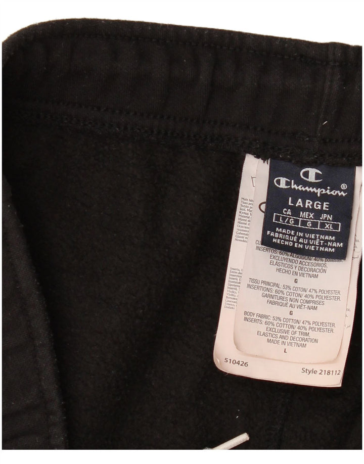 Champion Pantalón De Chándal Para Hombre Grande Negro Algodón