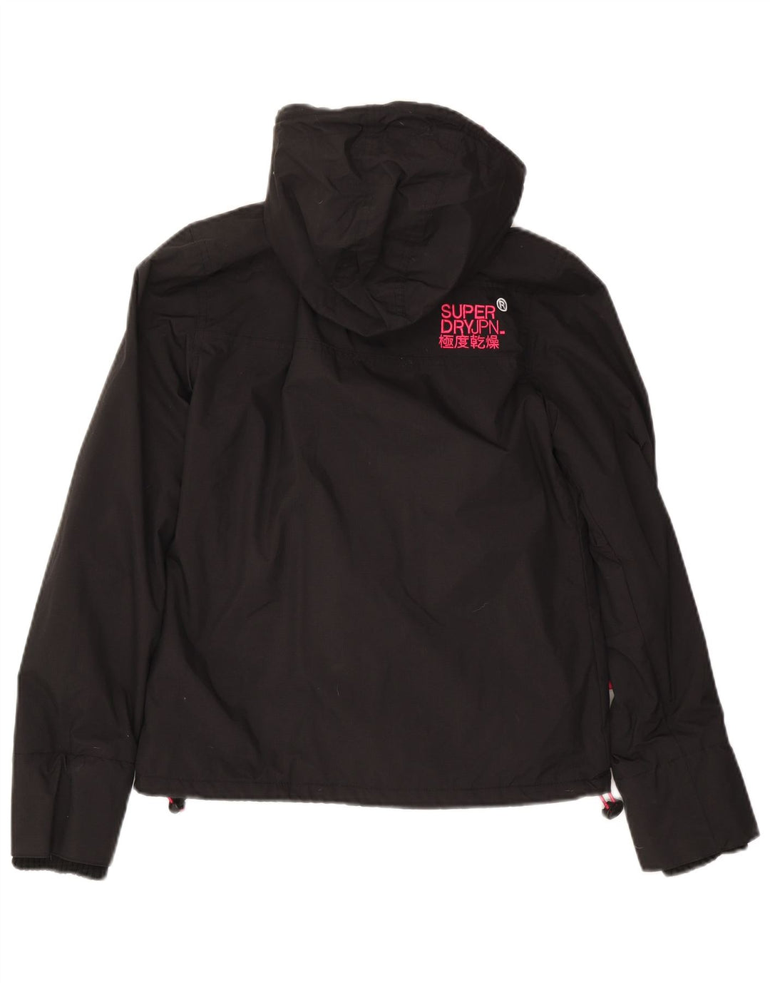 Superdry Chaqueta cortavientos con capucha para mujer UK 40 Small Black Nylon