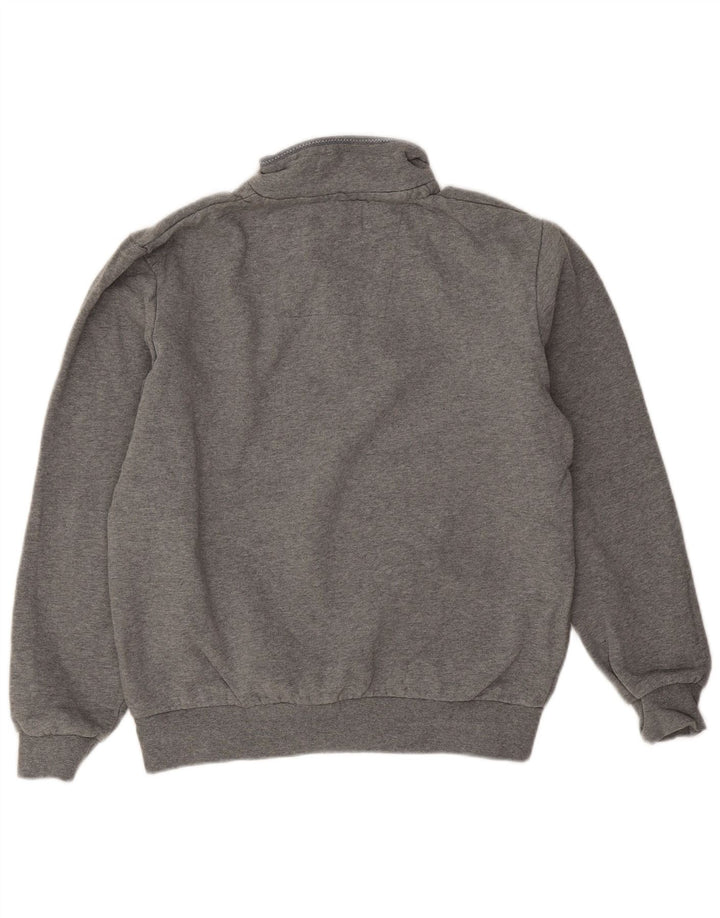 Crew Clothing - Sudadera con cuello y cremallera para hombre, jersey de algodón gris medio