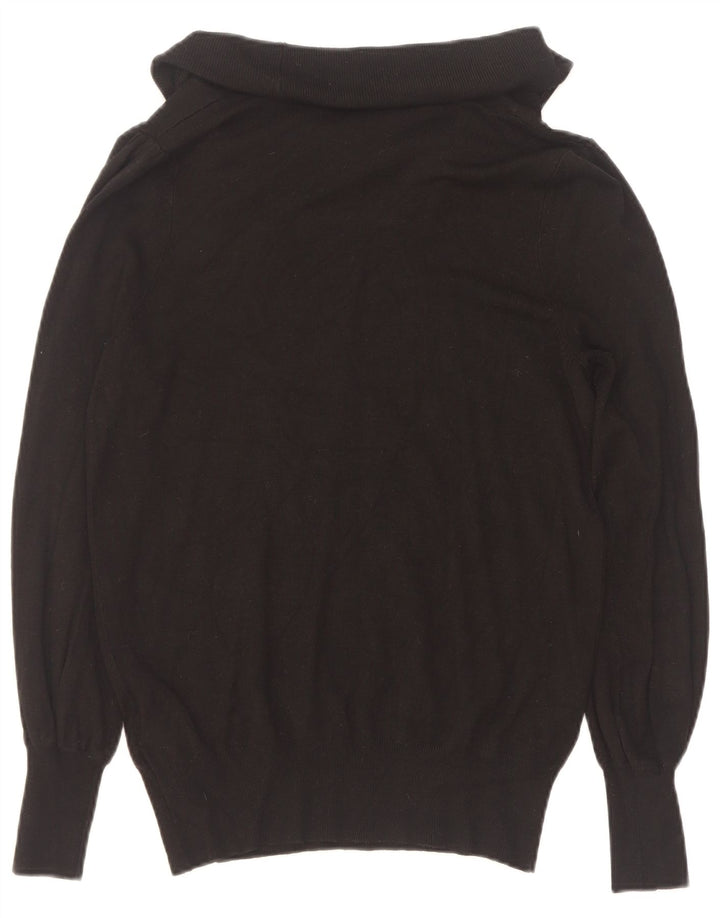 Marks & Spencer suéter con cuello vuelto para mujer, talla M, viscosa negra, Reino Unido 42