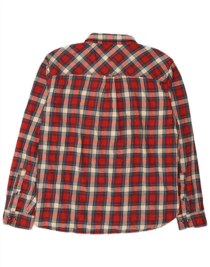 Camisa de franela de corte regular para hombre de Fat Face XL de algodón a cuadros rojos