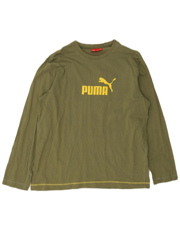 Puma Hombre Gráfico Top Manga Larga XL Algodón Verde