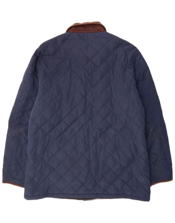 Crew Clothing Chaqueta acolchada para hombre UK 44 2XL Azul marino Colorblock Poliéster