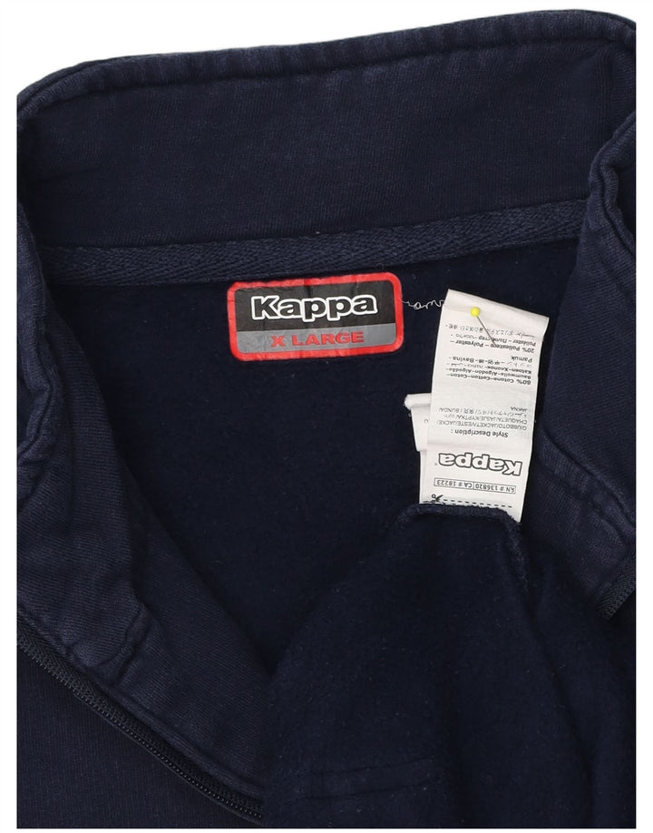 Kappa Mens Chándal Top Chaqueta Grande Azul Marino Algodón