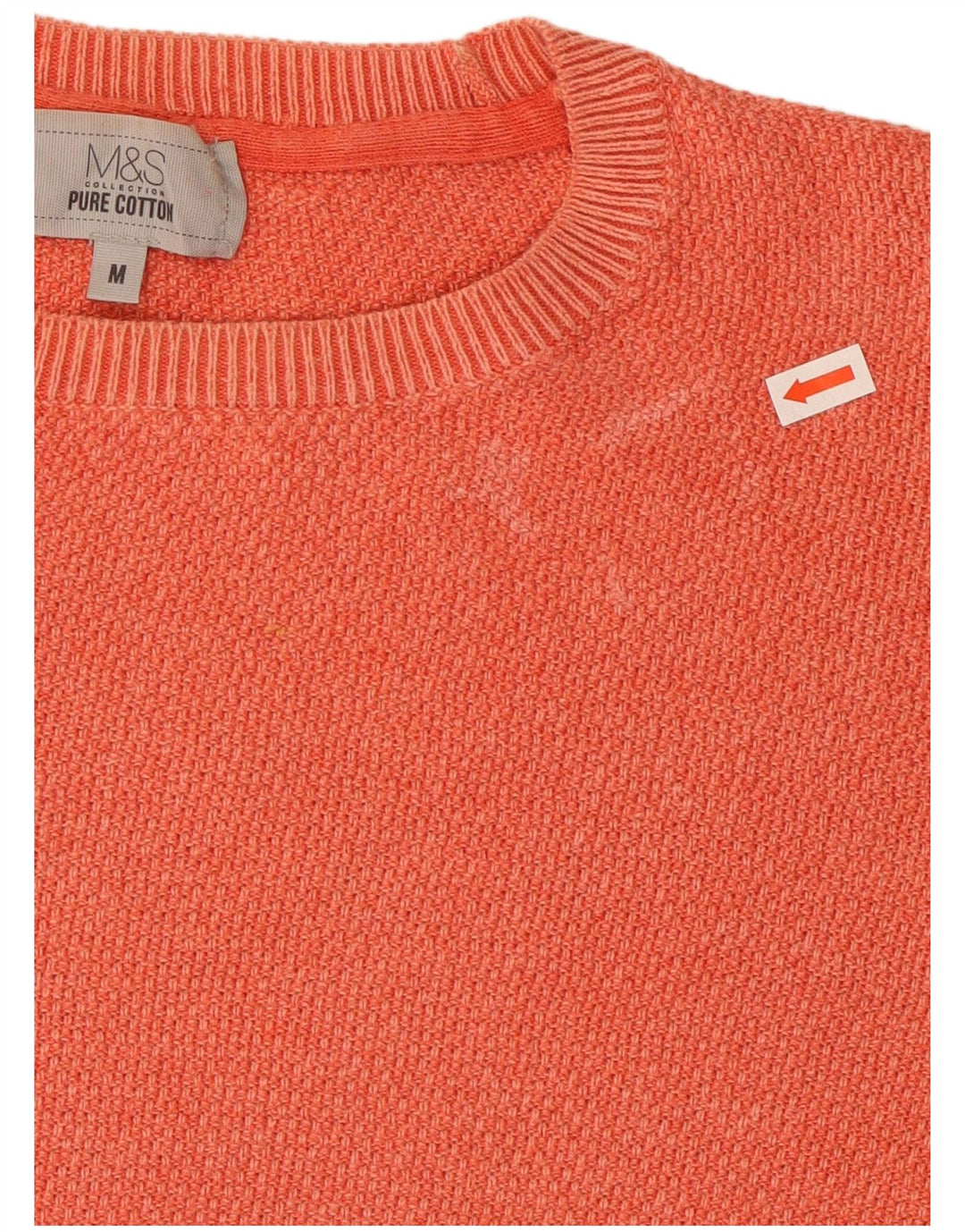 Marks & Spencer Jersey de Cuello Redondo para Hombre de algodón Naranja Medio