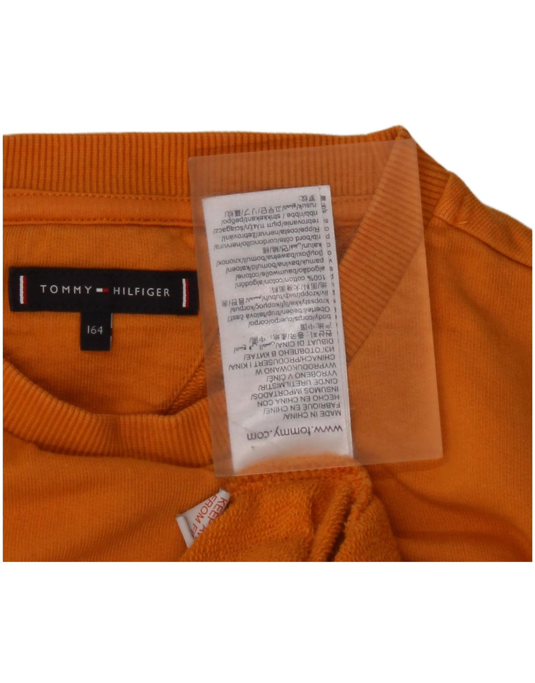 TOMMY HILFIGER Sudadera estampada para niño 13-14 años Algodón amarillo