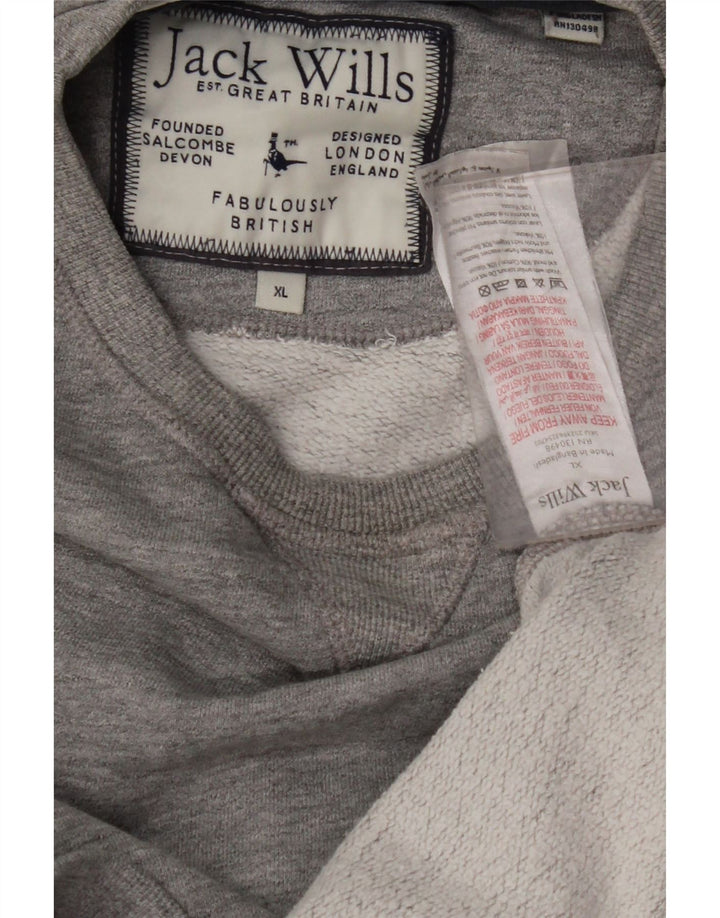 JACK WILLS Sudadera Hombre Jumper XL Gris Rayas Algodón
