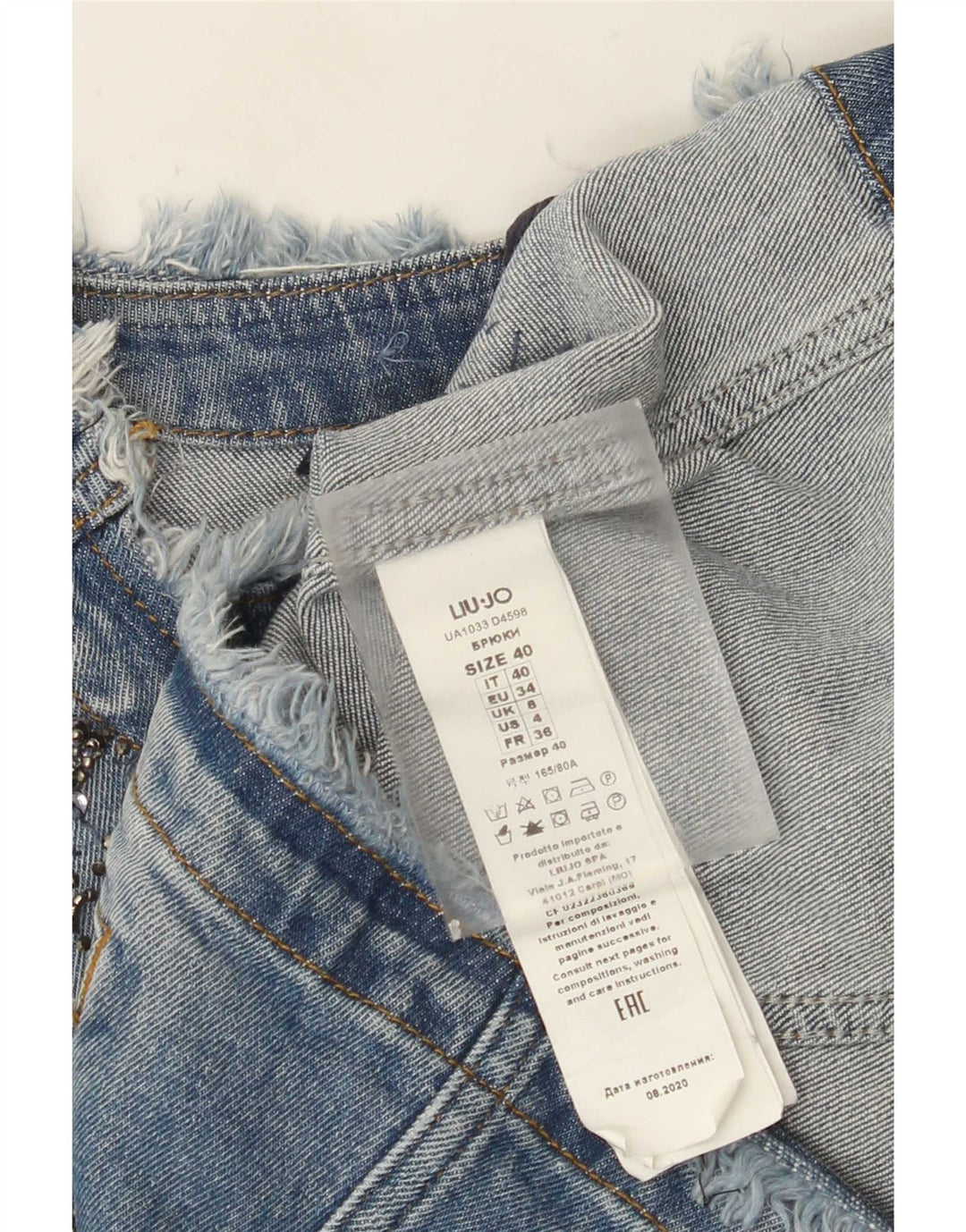 Liu Jo Chaqueta Vaquera Corta para Mujer UK 8 Small Algodón Azul