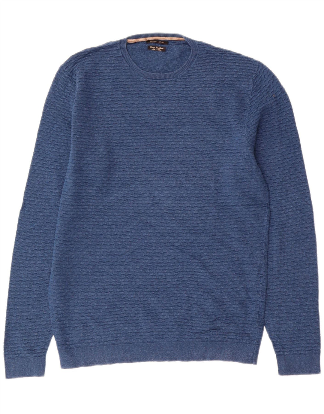 Jersey Massimo Dutti Hombre Cuello Redondo Algodón Azul Medio