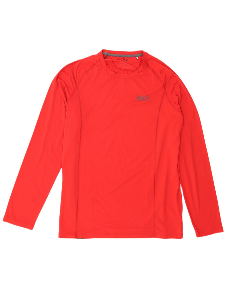 Jack Wolfskin Camiseta Hombre Manga Larga UK 44/46 XL Rojo Poliéster