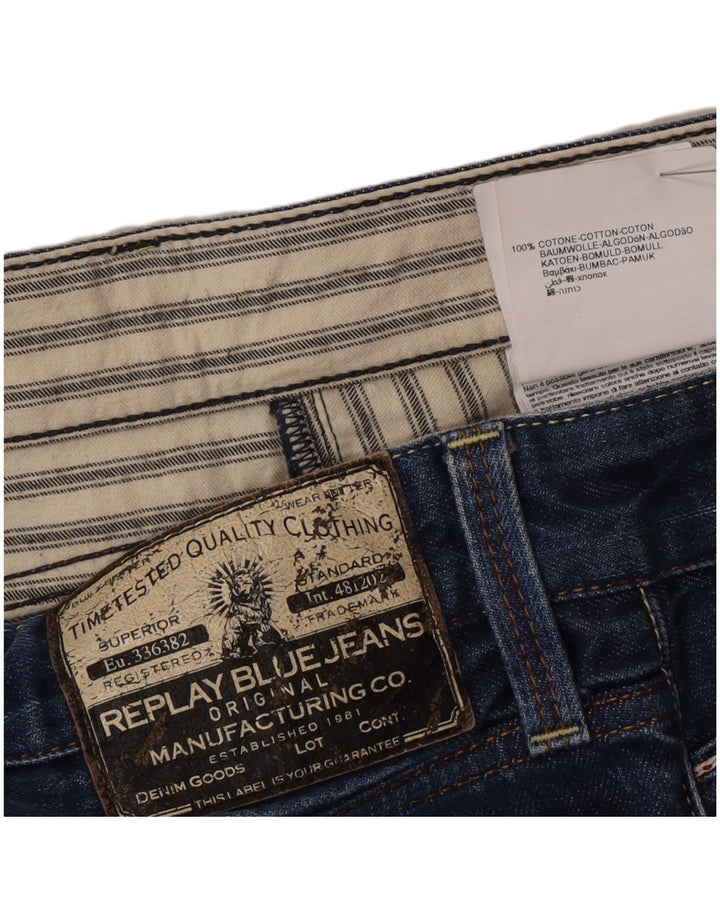 Vaqueros rectos para hombre Replay W34 L32 Algodón azul