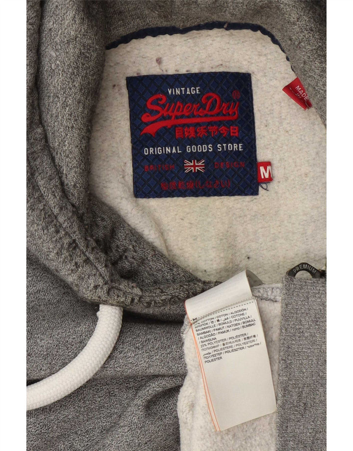 Superdry Hombre Sudadera Con Capucha Y Cremallera Gráfica De Algodón Gris Medio