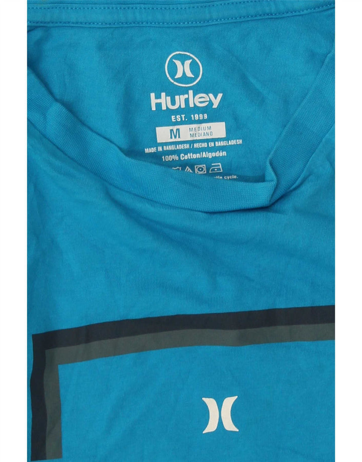 Hurley - Camiseta gráfica para hombre, parte superior de algodón azul medio
