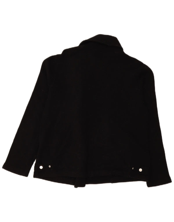 Laura Ashley Chaqueta Blazer con Cremallera Completa para Mujer UK 40 XL Lana de Cordero Negra