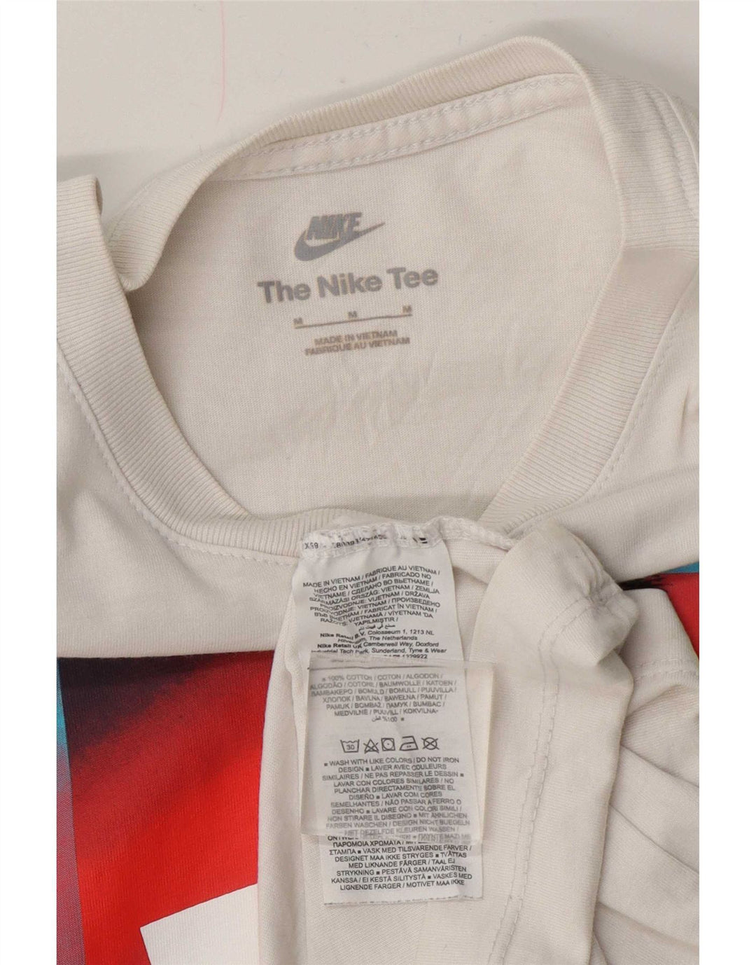 Nike Camiseta gráfica para hombre Top mediano de algodón blanco