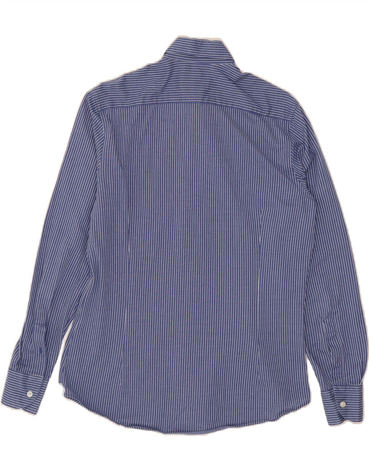 MASSIMO DUTTI Mens Shirt Medium Navy Blue Striped Cotton Vintage Massimo Dutti and Second-Hand Massimo Dutti from Messina Hembry 