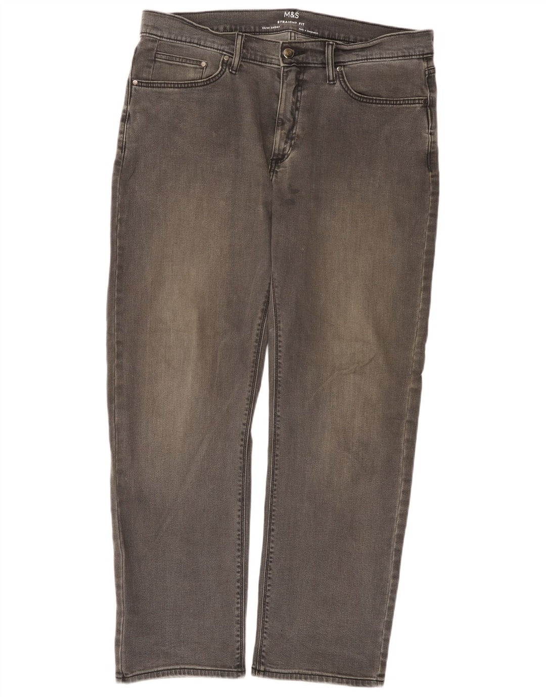 MARKS & SPENCER Vaqueros rectos para hombre W34 L29 Algodón gris