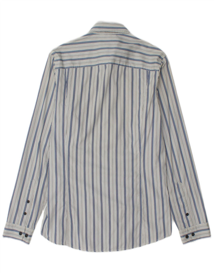 Camisa Calvin Klein Jeans Hombre Algodón Rayas Azul Pequeña