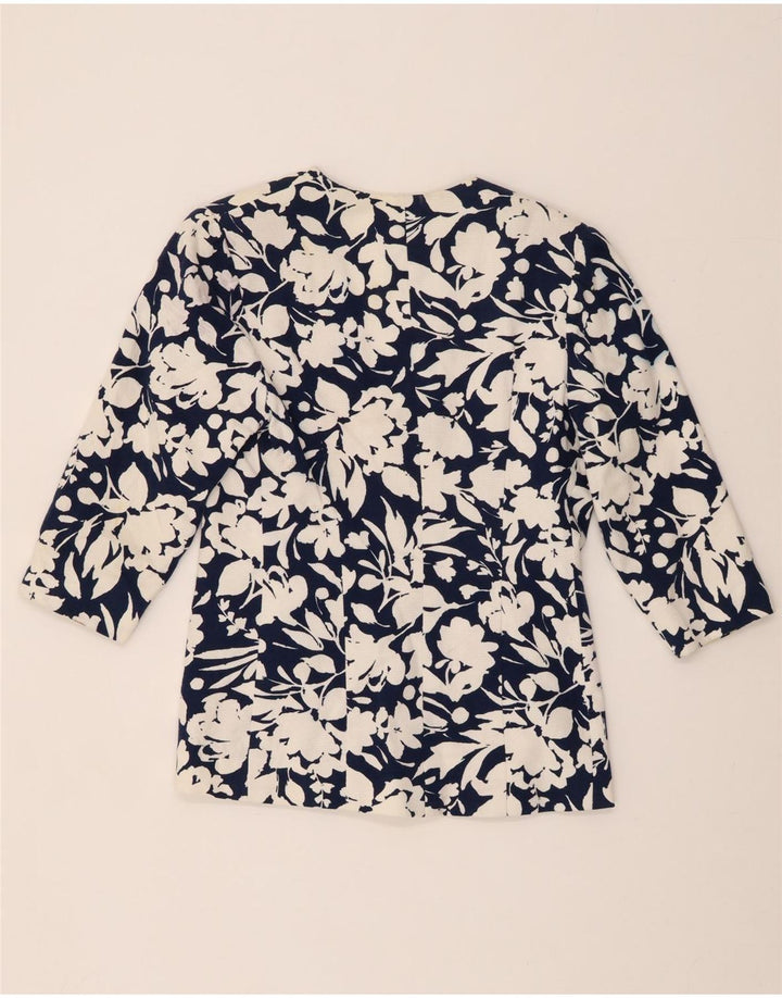 LUISA SPAGNOLI Chaqueta blazer de manga 3/4 para mujer IT 46 Grande Azul marino