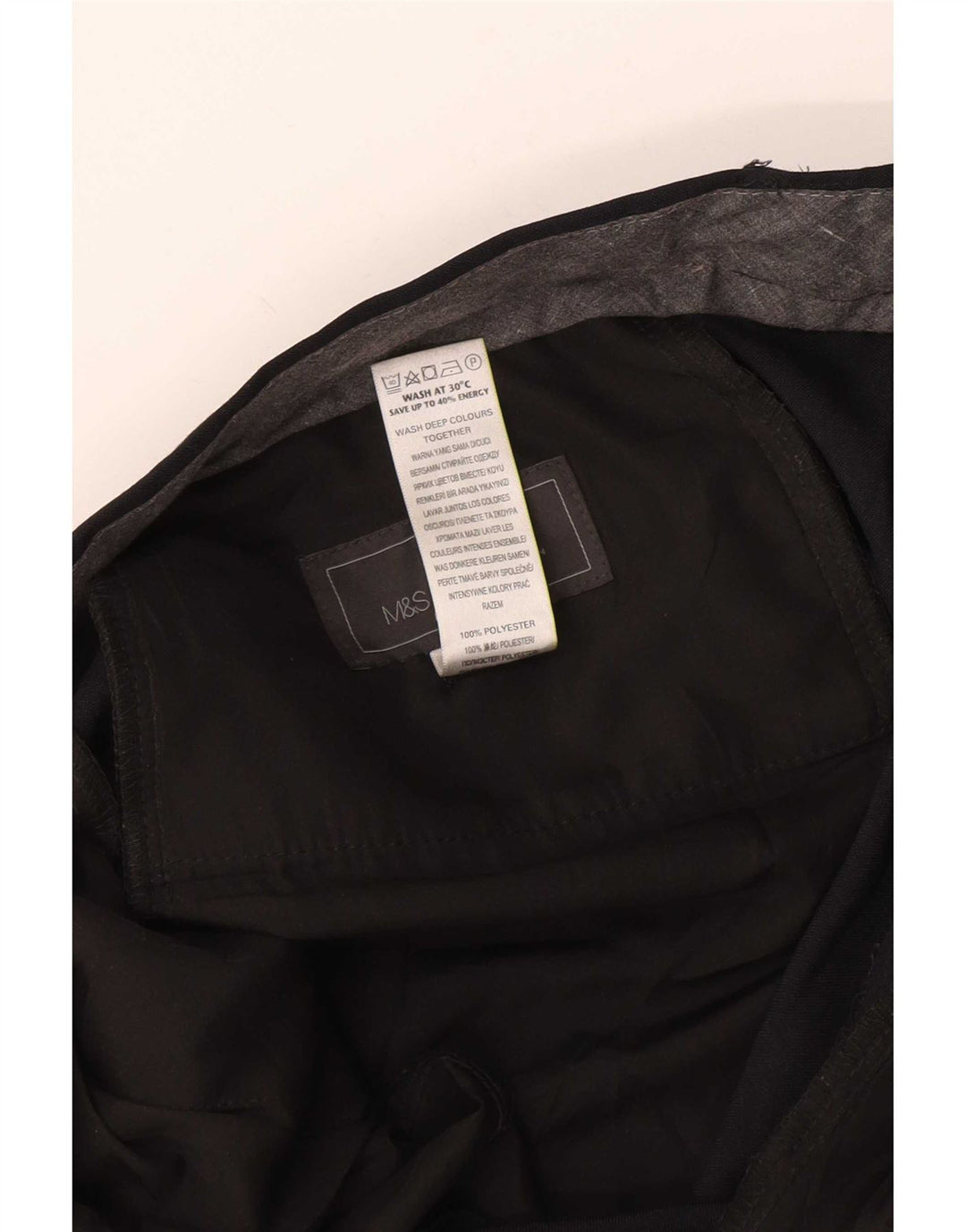 Marks & Spencer Pantalón de traje de corte regular para hombre W36 L33 Poliéster azul marino