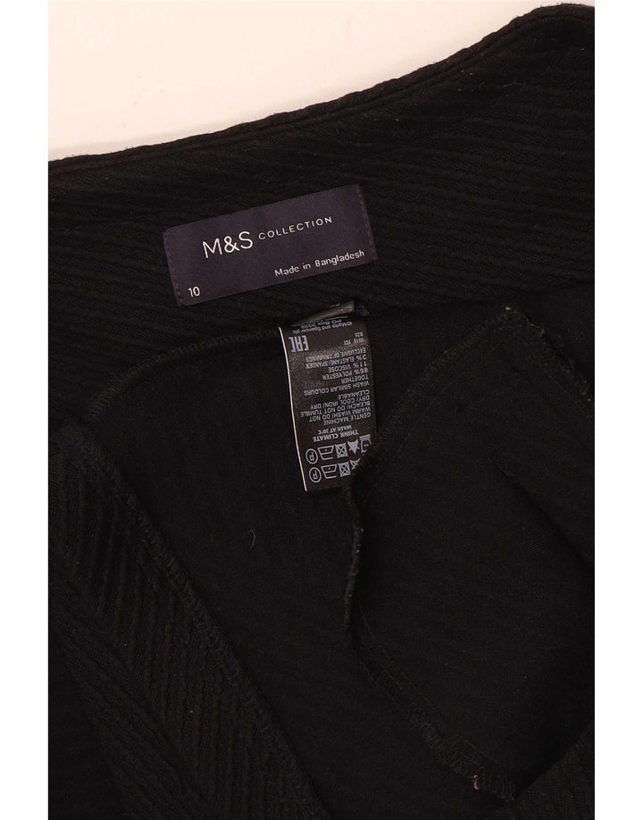 Marks & Spencer Chaqueta tipo blazer con cremallera completa para mujer UK 10 Small Black Stripes
