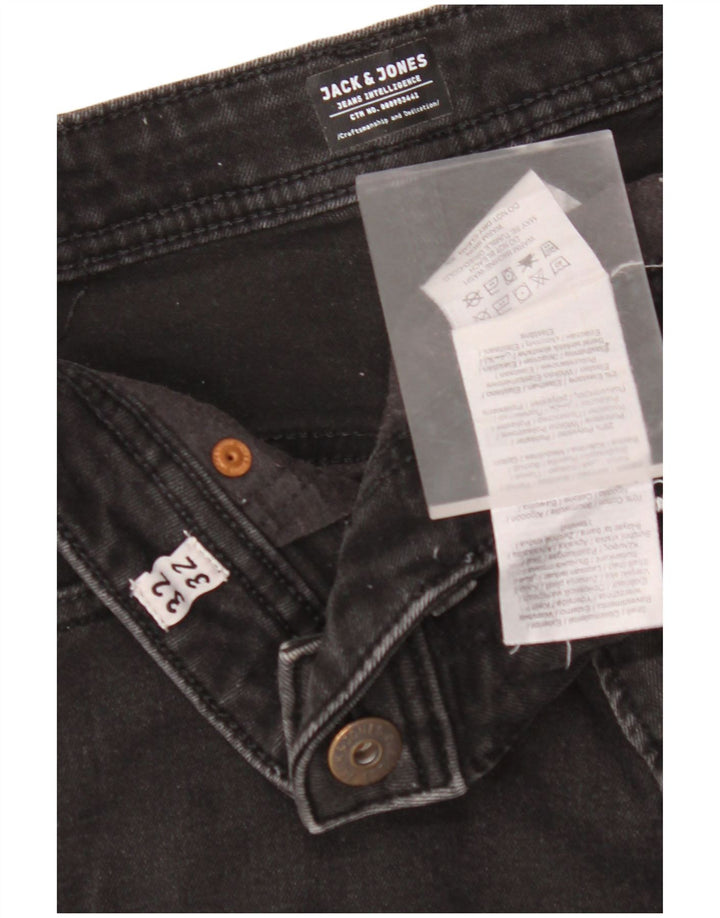 JACK & JONES Mens Liam Skinny Jeans W32 L32 Black Cotton