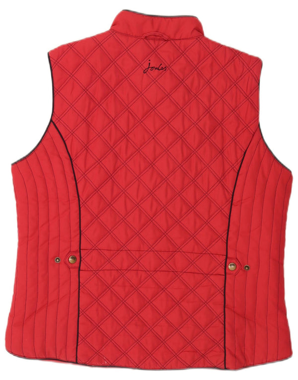 Joules Womens Quilted Gilet UK 16 Large Red Polyester