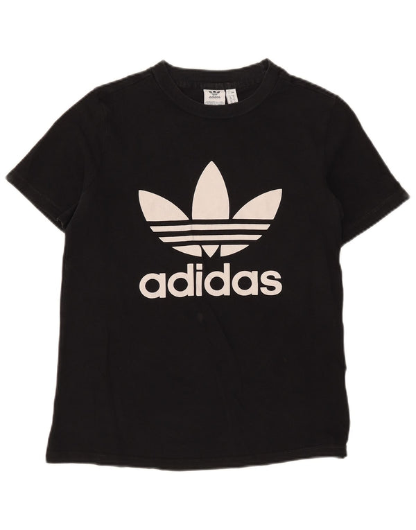 Adidas Camiseta gráfica para mujer Top UK 10 Small Black Cotton