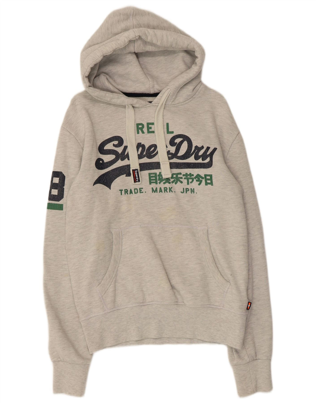 Superdry Jersey con capucha y gráfico extragrande para mujer Reino Unido 10 Small Gris Algodón