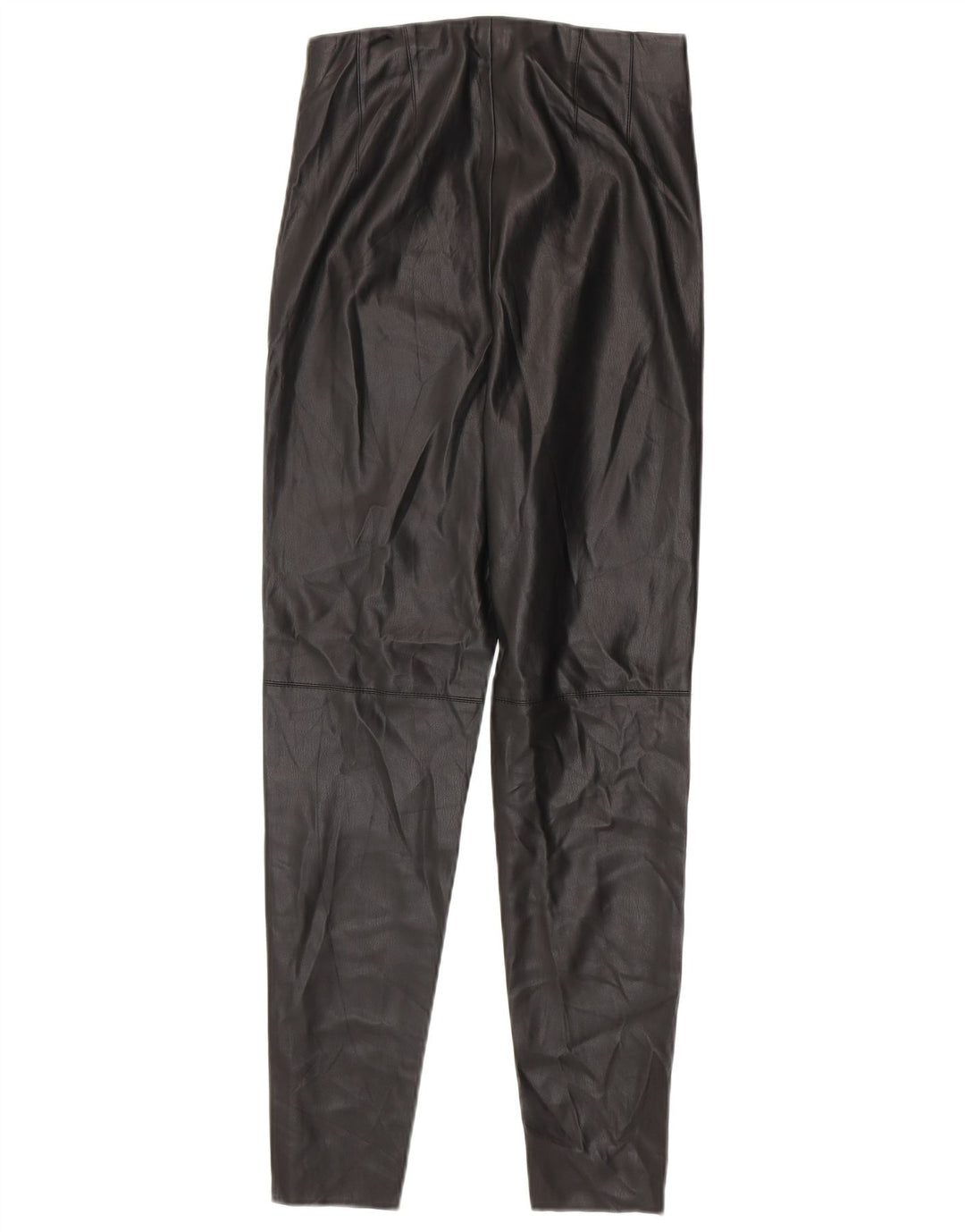 Zara Mujer Leggings De Piel Sintética Mediano W28 L27 Poliuretano Negro
