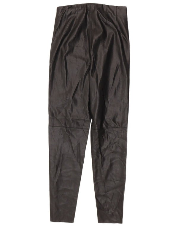 Zara Mujer Leggings De Piel Sintética Mediano W28 L27 Poliuretano Negro